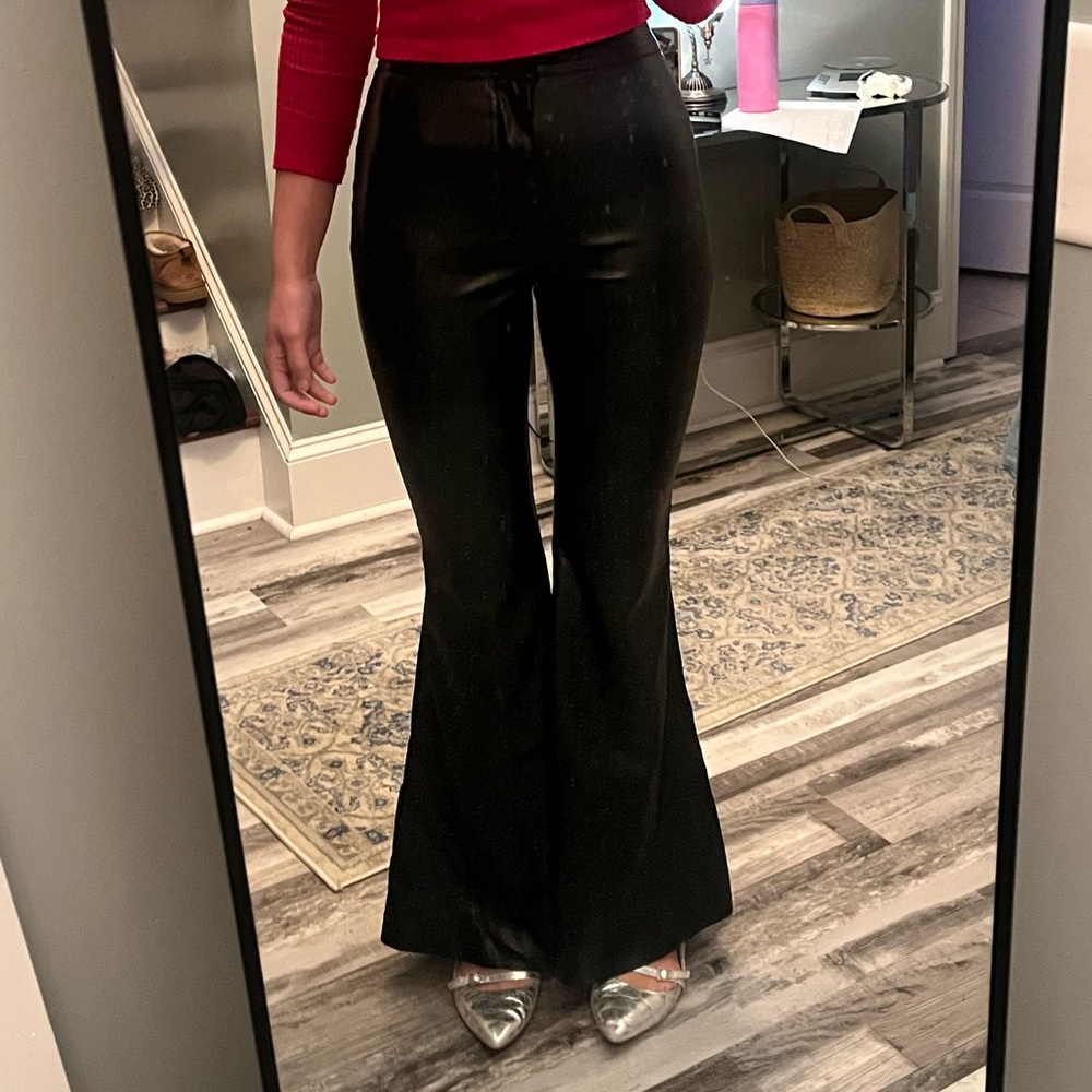 Flared Leather Pants